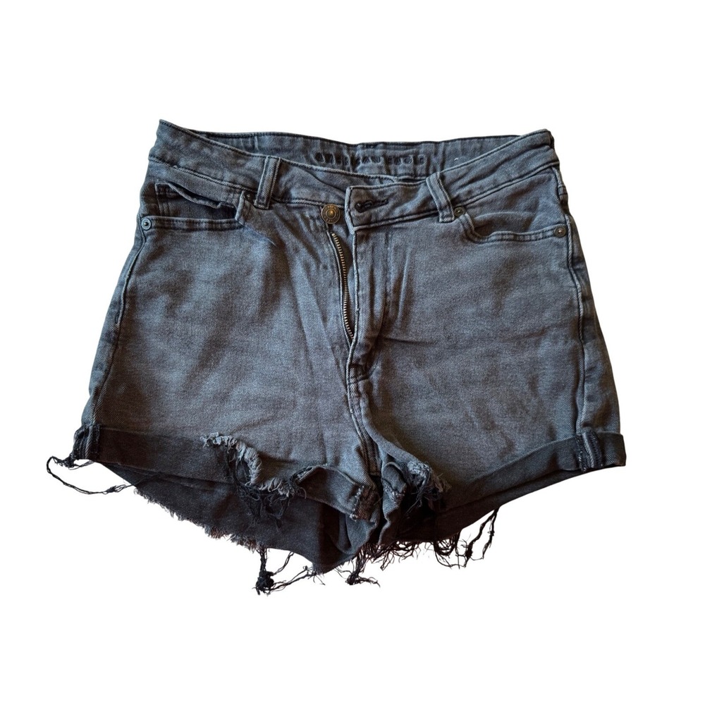 American Eagle Outfitters Black‎ Wash Distressed Denim Jean Shorts Size 4